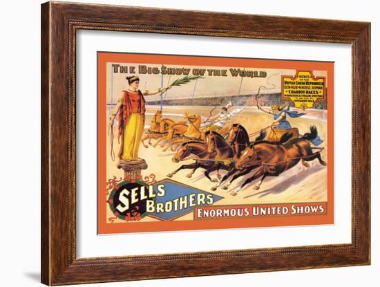 Ben Hur Chariot Races: Sells Brothers' Enormous United Shows-null-Framed Art Print