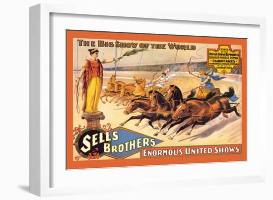 Ben Hur Chariot Races: Sells Brothers' Enormous United Shows-null-Framed Art Print