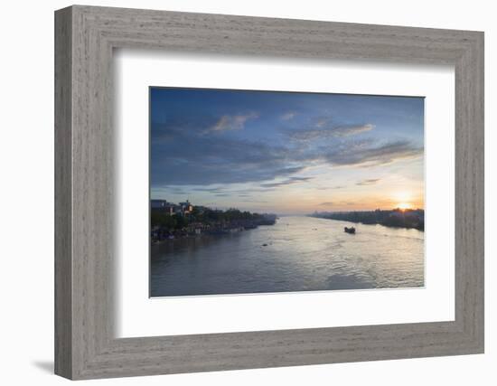 Ben Tre River at Dawn, Ben Tre, Mekong Delta, Vietnam, Indochina, Southeast Asia, Asia-Ian Trower-Framed Photographic Print