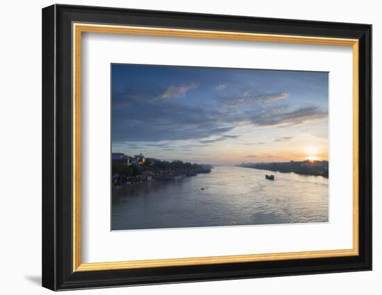 Ben Tre River at Dawn, Ben Tre, Mekong Delta, Vietnam, Indochina, Southeast Asia, Asia-Ian Trower-Framed Photographic Print