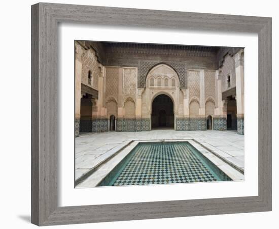 Ben Youssef Medersa (Koranic School), UNESCO World Heritage Site, Marrakesh, Morocco, North Africa-Nico Tondini-Framed Photographic Print