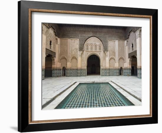 Ben Youssef Medersa (Koranic School), UNESCO World Heritage Site, Marrakesh, Morocco, North Africa-Nico Tondini-Framed Photographic Print