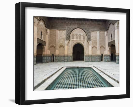 Ben Youssef Medersa (Koranic School), UNESCO World Heritage Site, Marrakesh, Morocco, North Africa-Nico Tondini-Framed Photographic Print