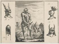 15th Century French Soldier with Full Armour and Various Helmets-Benard-Art Print