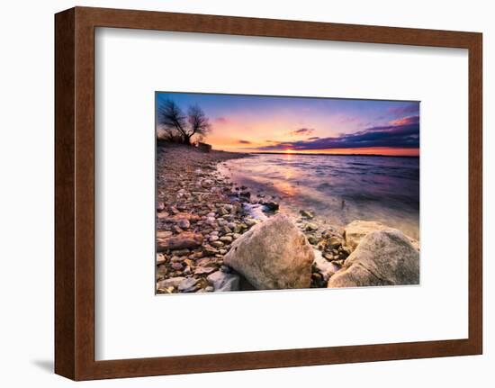 Benbrook Lake Sunset-Dean Fikar-Framed Photographic Print