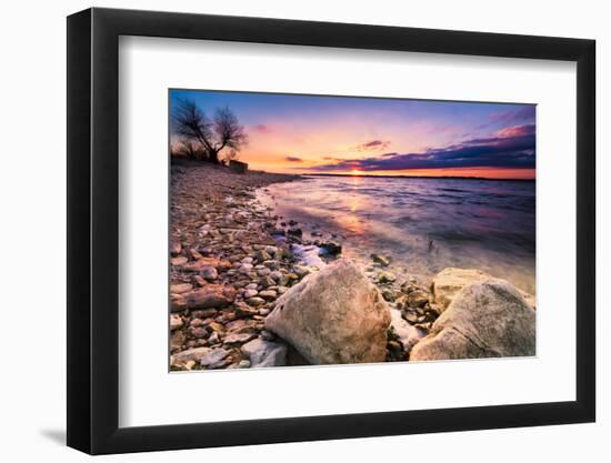 Benbrook Lake Sunset-Dean Fikar-Framed Photographic Print