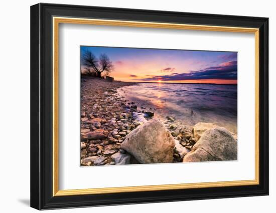 Benbrook Lake Sunset-Dean Fikar-Framed Photographic Print