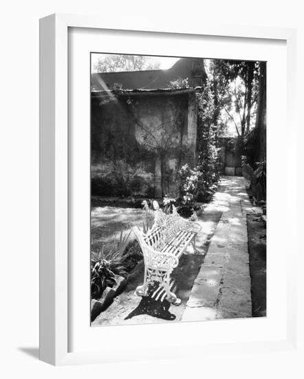 Bench at the Museo Leon Trotsky, Coyoacan, Mexico-Walter Bibikow-Framed Photographic Print