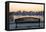 Bench in Park and New York City Midtown Manhattan at Sunset with Skyline Panorama View-Songquan Deng-Framed Premier Image Canvas