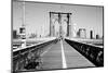 Bench on a bridge, Brooklyn Bridge, Manhattan, New York City, New York State, USA-null-Mounted Photographic Print