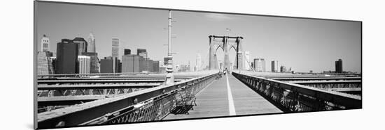 Bench on a bridge, Brooklyn Bridge, Manhattan, New York City, New York State, USA-null-Mounted Photographic Print