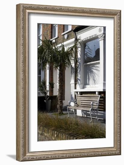 Bench Seat Outside Bay Window of Victorian Terrace-G. Jackson-Framed Photo