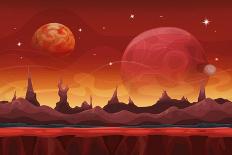 Spaceship-On-Martian-Landscape-Benchart-Art Print