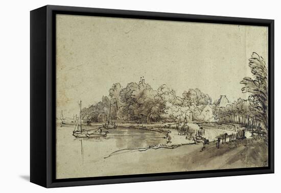 Bend in the Amstel Near Kostverloren House, Early 1650s-Rembrandt van Rijn-Framed Premier Image Canvas