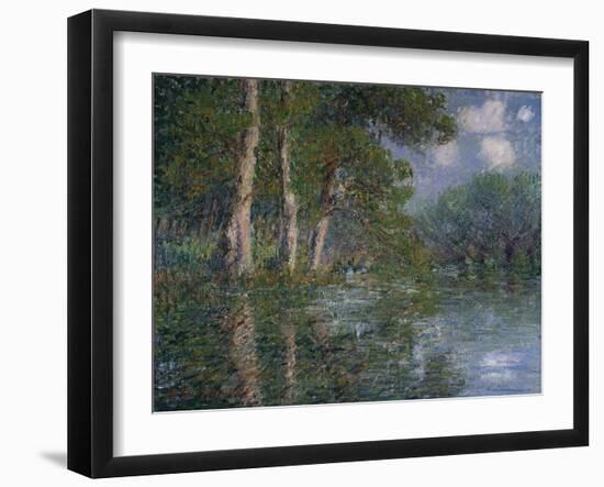 Bend in the Eure, St. Cyr De Vaudreuil, 1919-Eug?ne Boudin-Framed Giclee Print