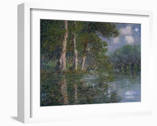 Bend in the Eure, St. Cyr De Vaudreuil, 1919-Eug?ne Boudin-Framed Giclee Print