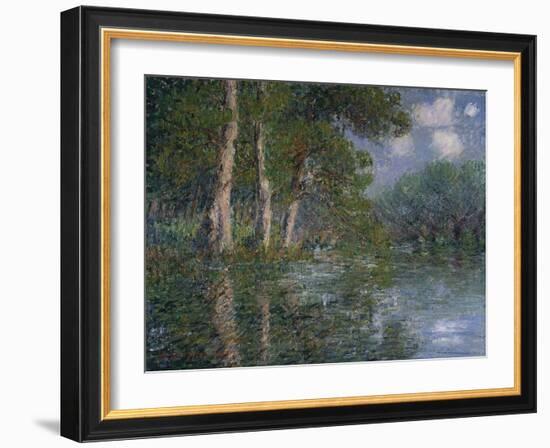 Bend in the Eure, St. Cyr De Vaudreuil, 1919-Eug?ne Boudin-Framed Giclee Print