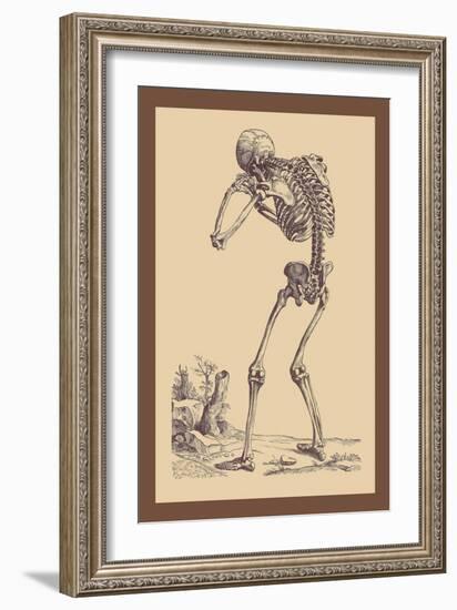 Bending Skeleton-Andreas Vesalius-Framed Art Print