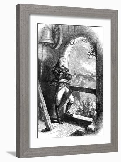 Benedict Arnold Viewing the Destruction of New London, 1781-null-Framed Giclee Print