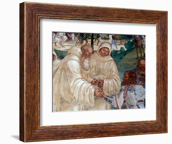 Benedict Welcomes Totila Who Came to Apologize Himself for Having Put Benoit to the Test (Benedict-Luca Signorelli-Framed Giclee Print