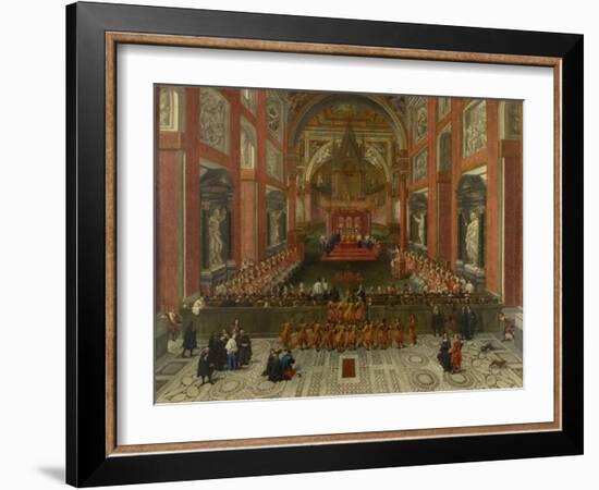 Benedict XIII Presiding over the Provincial Roman Synod of 1725, Basilica of St. John Lateran, 1725-Pier Leone Ghezzi-Framed Giclee Print