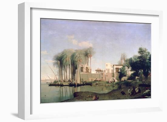 Beni Suef on the Nile, 19th Century-Prosper Georges Antoine Marilhat-Framed Giclee Print