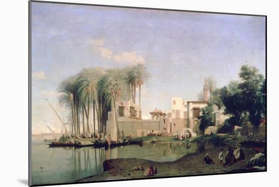 Beni Suef on the Nile, 19th Century-Prosper Georges Antoine Marilhat-Mounted Giclee Print