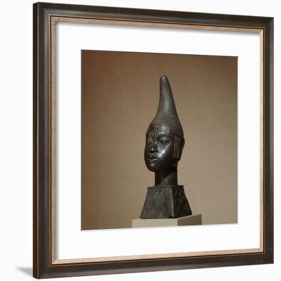 Benin brass figure of Queen Idia, Nigeria, 16th century-Werner Forman-Framed Photographic Print