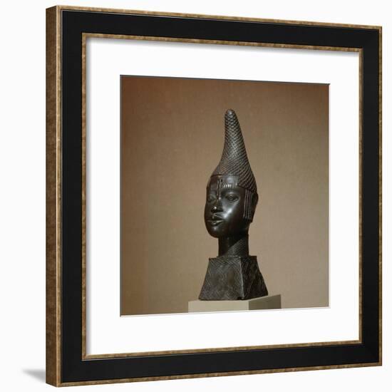 Benin brass figure of Queen Idia, Nigeria, 16th century-Werner Forman-Framed Photographic Print