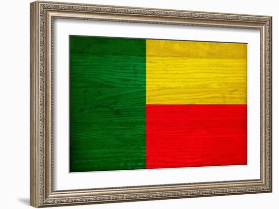 Benin Flag Design with Wood Patterning - Flags of the World Series-Philippe Hugonnard-Framed Art Print