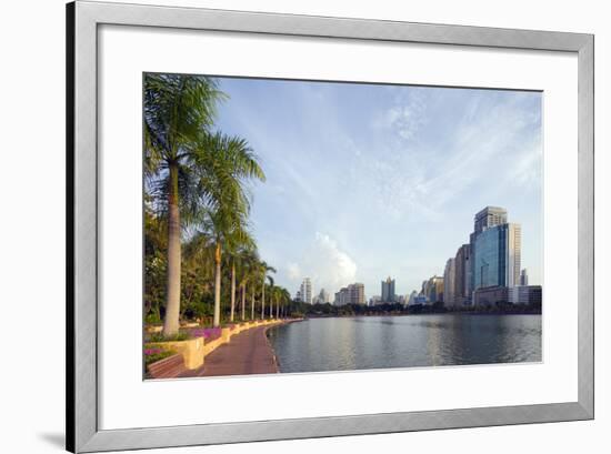 Benjakiti Park Lake, Bangkok, Thailand, Southeast Asia, Asia-Christian Kober-Framed Photographic Print