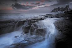 Long Exposure of Tidal Water Flowing Off Rocks-Benjamin Barthelemy-Photographic Print