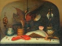 Still Life, Game and Hanging Snipe with Goldfish in a Bowl-Benjamin Blake-Framed Premier Image Canvas