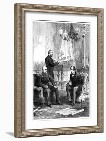 Benjamin Disraeli (1804-188) Meeting with Otto Von Bismarck (1815-189), Berlin, 1878-null-Framed Giclee Print