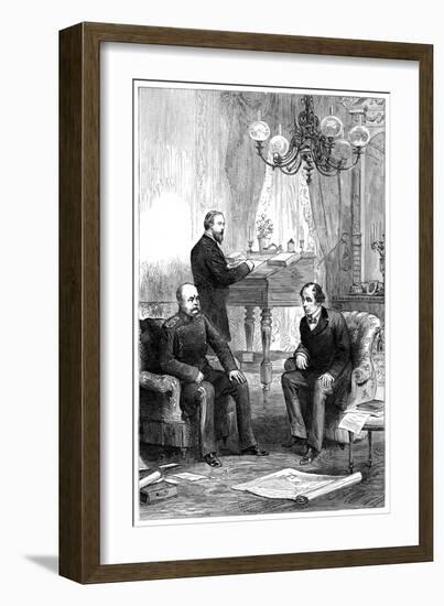 Benjamin Disraeli (1804-188) Meeting with Otto Von Bismarck (1815-189), Berlin, 1878-null-Framed Giclee Print