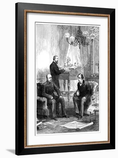 Benjamin Disraeli (1804-188) Meeting with Otto Von Bismarck (1815-189), Berlin, 1878-null-Framed Giclee Print