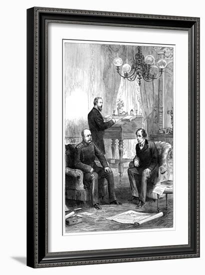 Benjamin Disraeli (1804-188) Meeting with Otto Von Bismarck (1815-189), Berlin, 1878-null-Framed Giclee Print