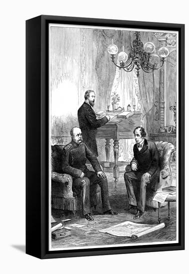 Benjamin Disraeli (1804-188) Meeting with Otto Von Bismarck (1815-189), Berlin, 1878-null-Framed Premier Image Canvas