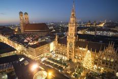 Christmas Fair, Marienplatz from Above, Munich, Bavaria, Germany-Benjamin Engler-Photographic Print