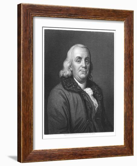 Benjamin Franklin, 18th Century American Scientist, Inventor and Statesman, 1835-Joseph Siffred Duplessis-Framed Giclee Print