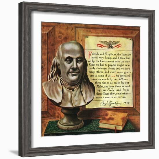 "Benjamin Franklin, 1947," January 18, 1947-John Atherton-Framed Giclee Print