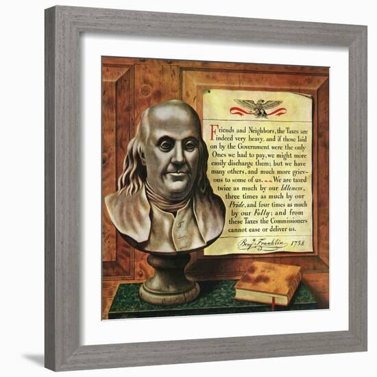 "Benjamin Franklin, 1947," January 18, 1947-John Atherton-Framed Giclee Print