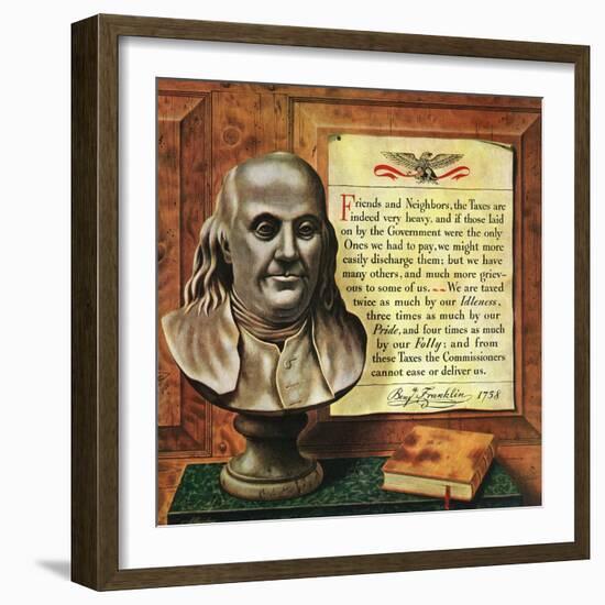 "Benjamin Franklin, 1947," January 18, 1947-John Atherton-Framed Giclee Print