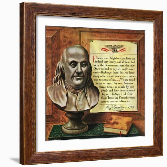 "Benjamin Franklin, 1947," January 18, 1947-John Atherton-Framed Giclee Print