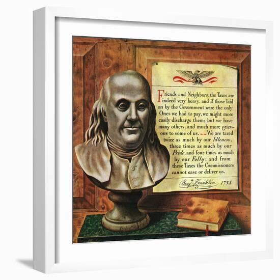 "Benjamin Franklin, 1947," January 18, 1947-John Atherton-Framed Giclee Print