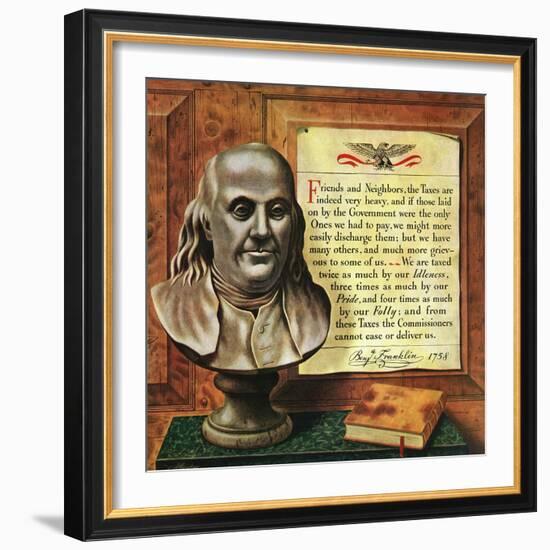 "Benjamin Franklin, 1947," January 18, 1947-John Atherton-Framed Giclee Print