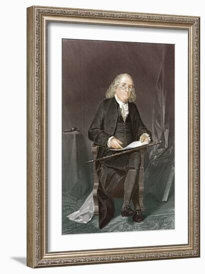 Benjamin Franklin, American Polymath-Science Source-Framed Giclee Print