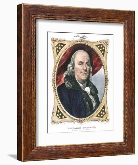 Benjamin Franklin, American Statesman, Printer and Scientist, 19th Century-Currier & Ives-Framed Giclee Print