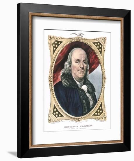 Benjamin Franklin, American Statesman, Printer and Scientist, 19th Century-Currier & Ives-Framed Giclee Print