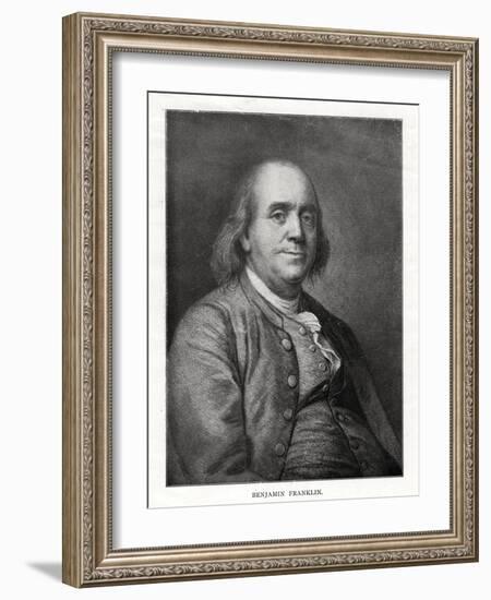 Benjamin Franklin, American Statesman, Printer and Scientist, 20th Century-Joseph Siffred Duplessis-Framed Giclee Print